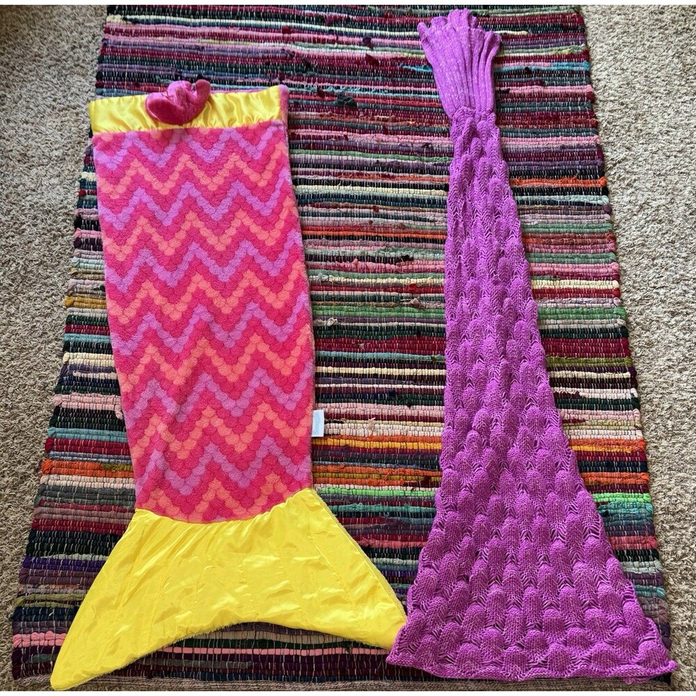 Mermaid Tail Blankets Lot 1/ Fleece - By Snuggie 1/Crochet
